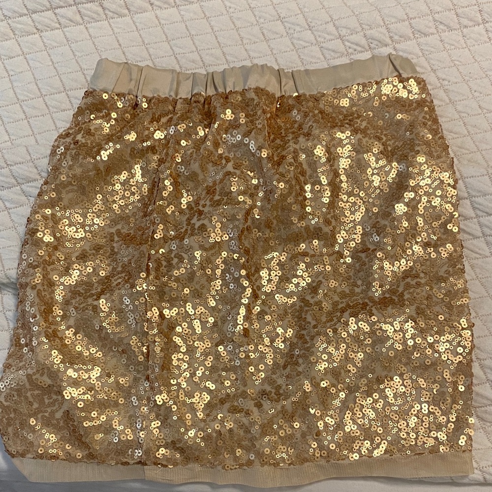 Ruum Gold Sequin Mini Skirt